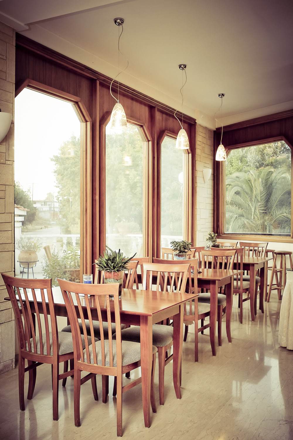 Sunlit suite interior